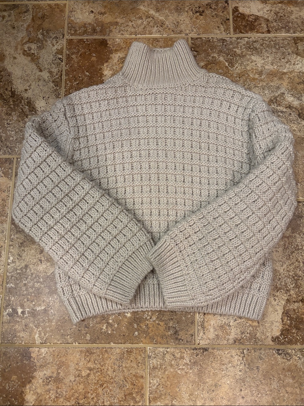 H&M  Textured Fisherman Style Cowl Neck Sweater — Xs